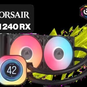 Corsair iCUE LINK TITAN 240 RX LCD Liquid CPU Cooler – 240mm AIO – Low-Noise – FlowDrive Cooling Engine – Intel LGA 1851/1700, AMD AM5/AM4 – 2x RX120