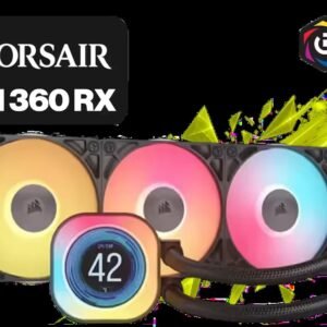 CORSAIR iCUE Link Titan 360 RX LCD Liquid CPU Cooler – 360mm AIO – Low-Noise – FlowDrive Cooling Engine – Intel LGA 1851/1700, AMD AM5/AM4 – 3X RX120
