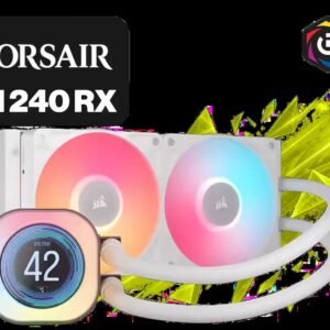 Corsair iCUE LINK TITAN 240 RX LCD Liquid CPU Cooler – 240mm AIO – Low-Noise – FlowDrive Cooling Engine – Intel LGA 1851/1700, AMD AM5/AM4 – 2x RX120