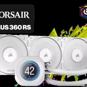Corsair Nautilus 360 RS LCD Liquid CPU Cooler - White / Low-Noise Efficient Cooling / 2.1\" IPS LCD Screen / High Static Pressure RS120 Fans /