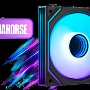 AsiaHorse Dawn Pro 120mm ARGB Reverse Black Case Fan - 1 Pack / Daisy Chain Cable Management / Infinity Mirror ARGB Lighting / Aura Fusion Mystic