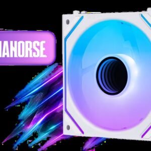 AsiaHorse Dawn Pro 120mm ARGB White Case Fan - 1 Pack / Daisy Chain Cable Management / Infinity Mirror ARGB Lighting / Aura Fusion Mystic Light Sync