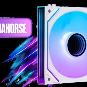 AsiaHorse Dawn Pro 120mm ARGB Reverse White Case Fan - 1 Pack / Daisy Chain Cable Management / Infinity Mirror ARGB Lighting / Aura Fusion Mystic