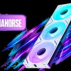 AsiaHorse Dawn Pro 120mm ARGB White Case Fan - 3 Pack / Daisy Chain Single-Cable Management / Infinity Mirror ARGB Lighting / Aura Fusion Mystic