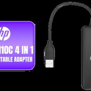 HP DHC-CT110C 4 In 1 USB 2.0 Portable Adapter - Black - 4 Ports Extension High Speed Transmission - Plug And Play Connection - Fast Heat Dissipation
