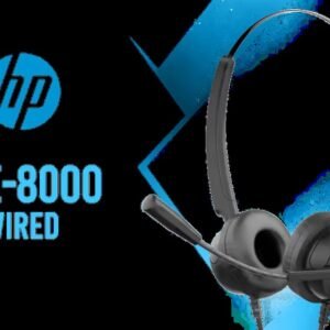 HP DHE-8000 USB Phone Operators Headphone — Black / High Quality Anti-rocking / Low Interference PU Earphone Cable / Clear Voice Communication /