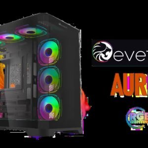 NeonTech IT Aurix Gaming Case - Black / 270° Panoramic View / 7x Pre-Installed 120mm ARGB Fans / Supports ATX & M-ATX Motherboards / Supports up to 3x
