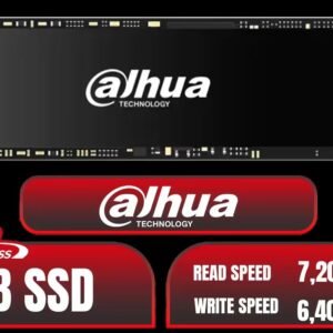 DAHUA M.2 PCIe Gen4x4 2TB NVMe SSD / PCIe Gen4.0x4 Supported / Read: Up to 7200 MB/s Write: Up to 6400 MB/s / DHI-SSD-C970VN2TB