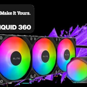 COOLERMASTER EliteLiquid 360 ARGB Liquid Cooler - Black / Extensive tubing length​ / 360mm Radiator / Pre-applied CryoFuze thermal paste​ / Dual