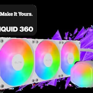 COOLERMASTER EliteLiquid 360 ARGB Liquid Cooler - White / Extensive tubing length​ / 360mm Radiator / Pre-applied CryoFuze thermal paste​ / Dual
