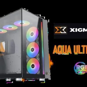 Xigmatek Aqua Ultra Air Mid Tower Gaming Case - Black / Supports Motherboards up to E-ATX / 430mm VGA Support / 7 x Pre-Installed ARGB Fans Included