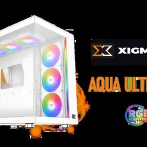 Xigmatek Aqua Ultra Air Mid Tower Gaming Case - White / Supports Motherboards up to E-ATX / 430mm VGA Support / 7 x Pre-Installed ARGB Fans Included