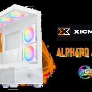 Xigmatek Alphard Arctic Mid Tower Gaming Case - White / Supports Motherboards up to E-ATX / 6 x Pre-Installed Fans Included / EN43833