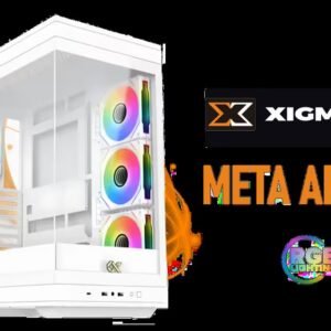 Xigmatek Meta Arctic Mid Tower Gaming Case - White / Supports Motherboards up to E-ATX / 4 x Pre-Installed ARGB Fans Included / EN45073
