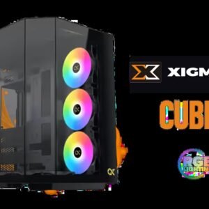 Xigmatek Cubi II Gaming Case, with 7 ARGB Fans,USB-C x1,USB 3.0 Ports x2, HDD/SSD Slots (BLACK) / EN45486