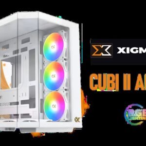 Xigmatek Cubi II Arctic Gaming Case, with 7 ARGB, Supports Motherboards up to E-ATX, Lights,USB-C x1,USB 3.0 Ports x2, HDD/SSD Slots (White) / 7 x
