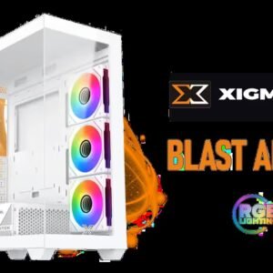Xigmatek Blast Arctic RGB E-ATX Mid Tower Gaming Case - White / 3 x Pre Installed RGB Fans, 1 x Pre Installed ARGB Fan  / EN46360