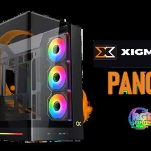 Xigmatek Pano II Mid Tower Gaming Case - Black / Supports Motherboards up to E-ATX / Single-Piece Curved Tempered Glass Chassis / Optimized Airflow