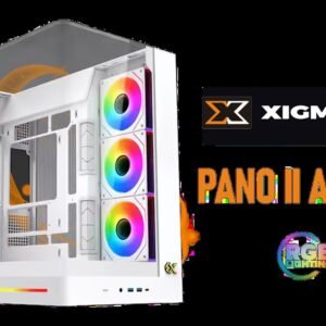 Xigmatek Pano II Arctic Mid Tower Gaming Case / Supports Motherboards up to E-ATX / Single-Piece Curved Tempered Glass Chassis / Optimized Airflow