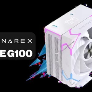 EINAREX GLIDE G100 CPU Cooler - White / Supports AMD and Intel CPU / Single Tower Design / 4x Copper Heat Pipes / Integrated Display / 1x PWM Fan /