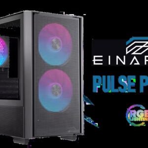 EINAREX Pulse PM150 M-ATX Mini-Tower Case - Black / Supports Micro-ATX and Mini-ITX Motherboards / Sliding Tempered Glass / Mesh Panel for Maximum