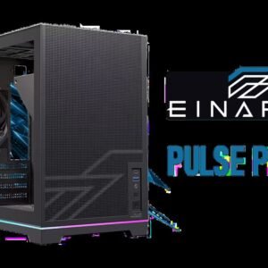 EINAREX Pulse PM300 M-ATX Mini-Tower Case - Black / Supports Micro-ATX and Mini-ITX Motherboards / Integrated Handle for Easy Portability / Dual Mesh