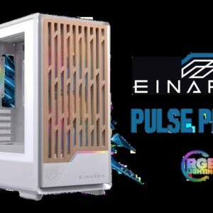 EINAREX Pulse PM400 mATX Mini-Tower Gaming Case - White / Supports Micro-ATX & Mini-ITX Motherboards / Tempered Glass Side Panel / 3x RGB Fans