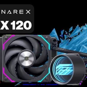 EINAREX FLUX 120 CPU Liquid Cooler - Black / Premium Infinity Mirror Aesthetics / High-Speed 2800 RPM Water Pump / High-Pressure FDB Cooling Fan /