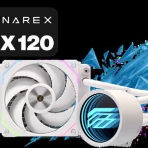 EINAREX FLUX 120 CPU Liquid Cooler - White / Premium Infinity Mirror Aesthetics / High-Speed 2800 RPM Water Pump / High-Pressure FDB Cooling Fan /