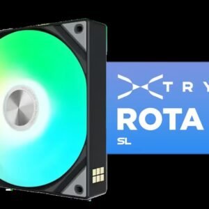 TRYX ROTA SL ARGB 120mm Case Fan - Black / 500–1800RPM Adjustable Fan Speed / 8 Gen2 ARGB LEDs per Fan / Magnetic Cable System for Easy Setup /
