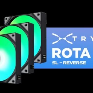 TRYX ROTA SL ARGB Reverse 120mm Black Case Fan - 3 Pack / Magnetic Cable Connection System / Wireless Contact Power Transmission / Fluid Dynamic
