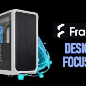Fractal Design Focus 2 White TG Clear Tint - Tempered Glass Panel - Optimized Airflow Layout - ATX, mATX, ITX Compatibility - 2 x Pre-Installed Fans