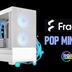 Fractal Design Pop Mini Air RGB White Core Tempered Glass Clear Tint - Up to 240mm front, top Radiator Support - Two HDDs, six SSDs Storage