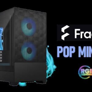 Fractal Design Pop Mini Air RGB Black Tempered Glass Clear Tint - Supports mATX, Mini ITX - Two HDDs, six SSDs Storage Options -  5.25” bays with