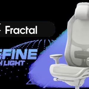 Fractal Design Refine Mesh Light Gaming Chair - Ergonomic Office Desk Chair Functionality with 4D Adjustable Armrests, High-Back Support, Lumbar