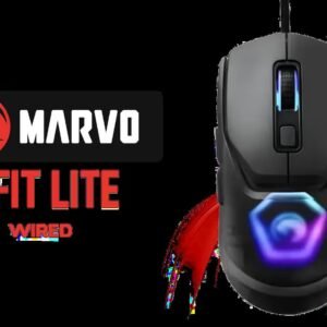 MARVO Z Fit Lite 12000 DPI Gaming Mouse - Black / Pixart 3327 Sensors / Omron Mechanical Switches / 12 RGB LIghting Mode / PTFE Premium Mouse Feet /