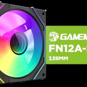 GAMEMAX FN12A-S8I 120mm ARGB Case Fan - Black Frame / Infinity RGB Lighting Effect / PWM Intelligent Speed Control (800–1600 RPM) / Dual-Sided