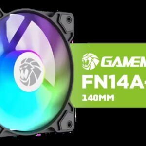 GAMEMAX FN14A-S5 140mm ARGB Case Fan- Black / Hydraulic Bearing for Long Lifespan / 600–1400 RPM Adjustable Speed / 43 CFM Airflow & 1.83mmH₂O Static