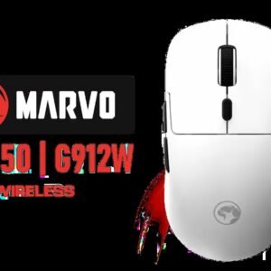 MARVO Niro 50 | G912W – Wireless Gaming Mouse - White / Tri-Mode Connectivity / Precision Optical Sensor / 6 DPI Levels up to 12000 / Durable
