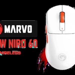 MARVO G964W Niro 60 Gaming Mouse - White / 6D Wired & 2.4G Wireless & Bluetooth Mouse / Pixart 3311 Sensor / Battery Capacity: 300mah / 1.5m type C