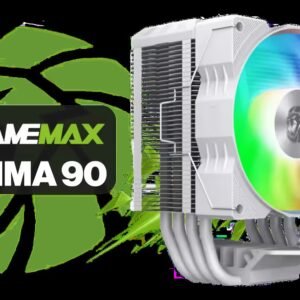 Gamemax Gamma 90 Digital Air Cooler - White / Supports Intel (LGA LGA1851/1700/1366/1200/115X) & AMD (AM5/AM4) Brackets / 90mm Digital Tower Air