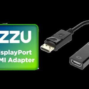 GIZZU 4K DisplayPort to HDMI Adapter / 4K@60Hz Resolution Support / DisplayPort to HDMI Conversion / 3Gbps Transfer Speed / HDMI 1.4 to DisplayPort