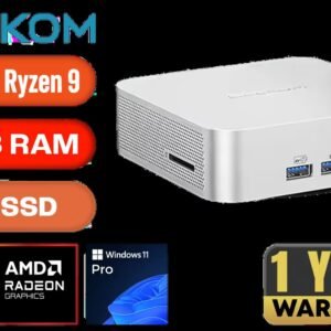 GEEKOM A8 Mini PC / AMD Ryzen 9-8945HS (8x Cores, 16x Threads, 24MB Cache, 4.0GHz Base, Up to 39 TOPS) / 32GB DDR5 RAM / 1TB Ultra-Fast NVMe SSD /