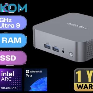 GEEKOM GT1 Mega AI Mini PC / Intel Core Ultra 9-185H (16x Cores, 22x Threads, 2.3GHz Base) up to 5.1GHz / 16GB DDR5 RAM / 1TB NVMe SSD / Intel Arc