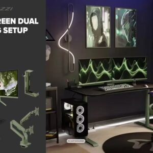 [Forest Green] Arozzi Dual Monitor Gaming Setup / Arozzi Nova 27\" Gaming Monitor, 180Hz Refresh Rate, QHD (2560x1440) Resolution, 1ms Response