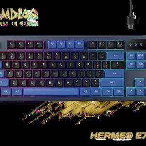 Gamdias Hermes E7 RGB Mechanical Gaming Keyboard - Black / Red Switches / RGB Backlighting / N-Key rollover / Hot-Swappable / 1.5m Type-C to A cable