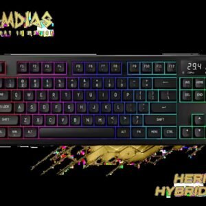 Gamdias Hermes M7 Hybrid RGB Mechanical Gaming Keyboard - Black / Red Switches / RGB Backlighting / N-Key rollover / Hot-Swappable / 1.5m Type-C to A