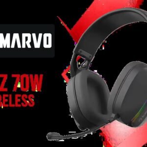 MARVO Pulz 70W Wireless Gaming Headset / Stereo Sound / Detachable Microphone / Omnidirectional Microphone / Rechargeable Battery