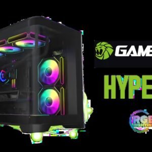 Gamemax HYPE-M Gaming Case - Black / Supports up to 8 RGB fans / M-ATX, and ITX support / 1x HDD and 3x SSD bays / Multiple USB ports including