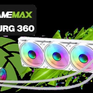 Gamemax IceBurg 360 Infinity Air Cooler - White / Supports Intel & AMD Brackets / 300W TDP Performance / 270° Rotatable Water Block / Copper Cold